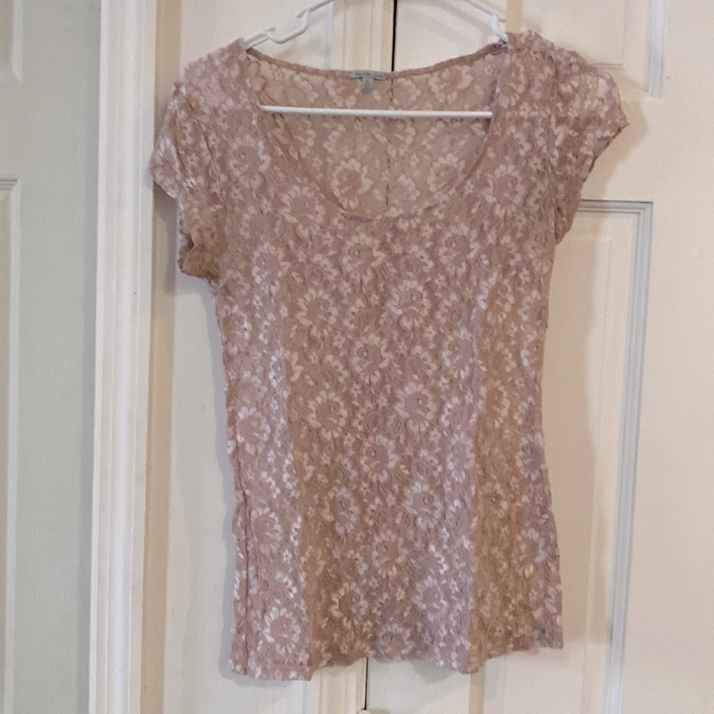 Pink lacy floral top